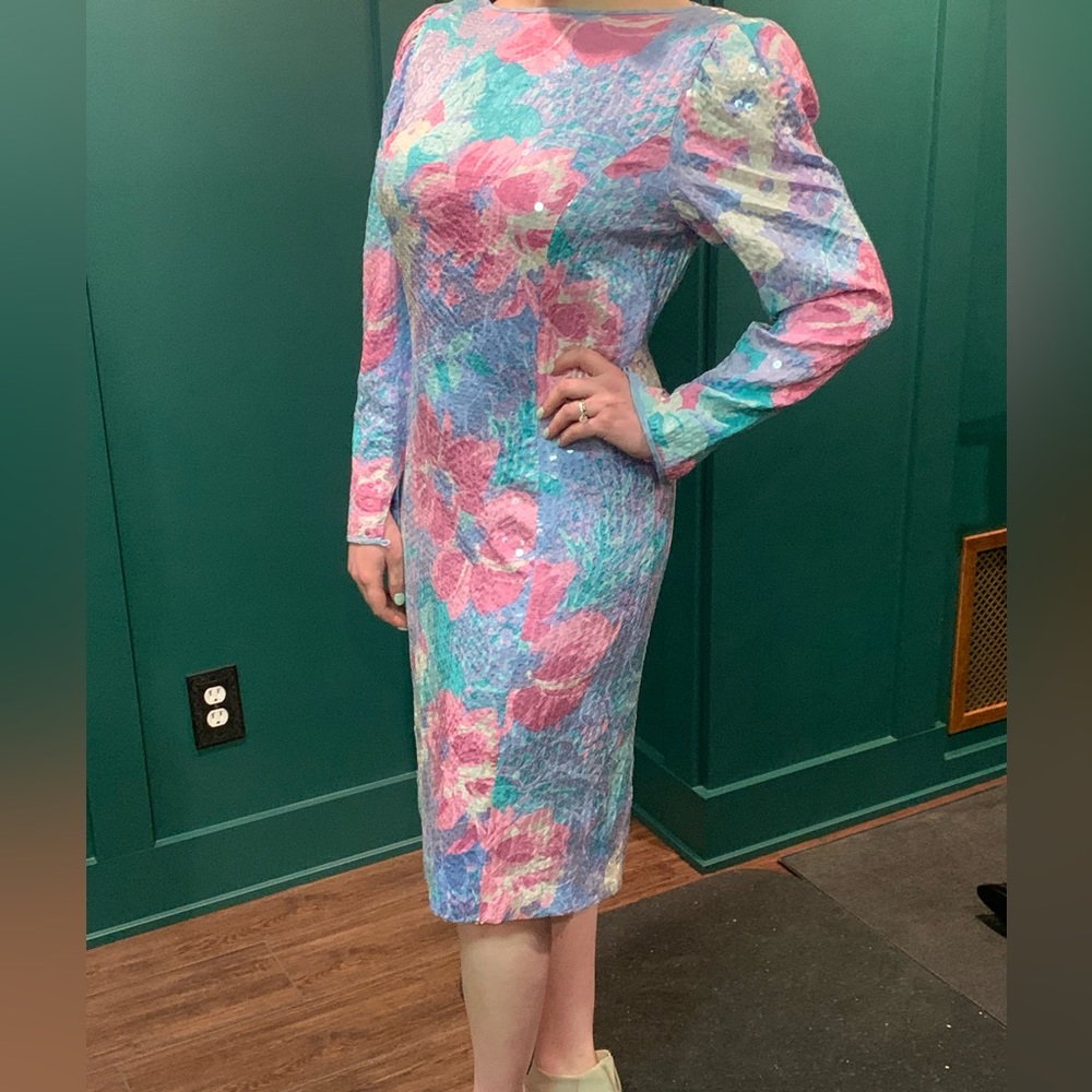 Vintage 1980s Anne Crimmins for Zuni Collections 100% Silk Dress